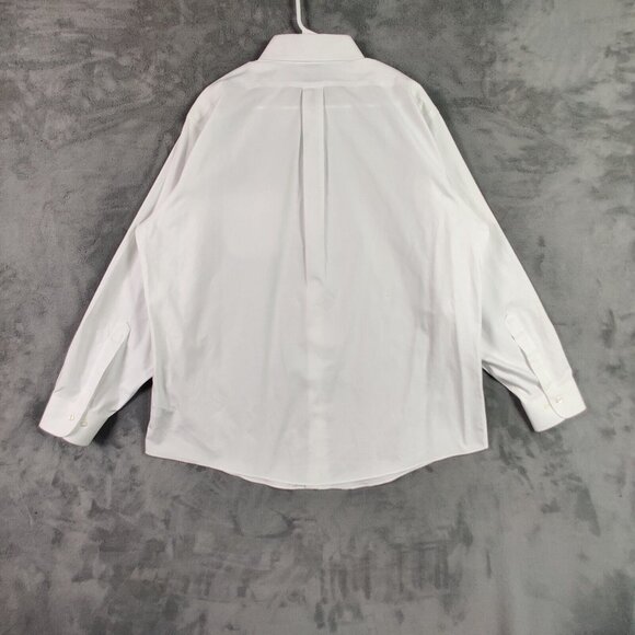 Brooks Brothers Dress Shirt Adult 17.5 4/5 XL 2XL White Button Up Regent Men - Picture 2 of 10